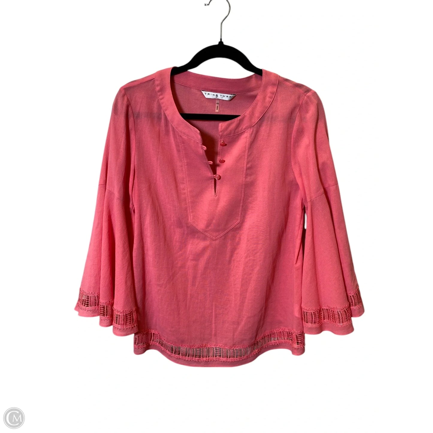 Top Long Sleeve By Trina By Trina Turk In Pink, Size: Xs