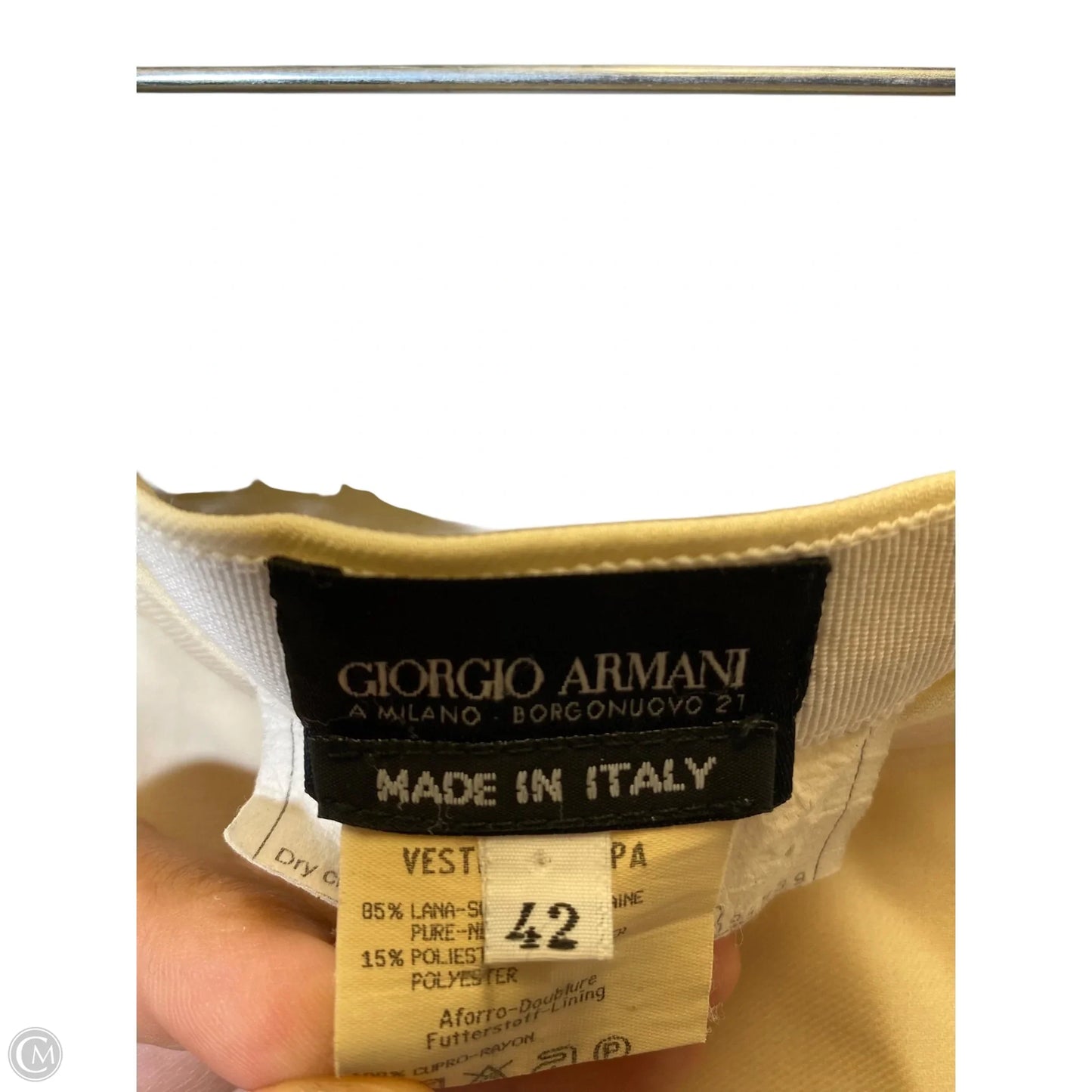 Skirt Designer By Giorgio Armani In Cream, Size: S