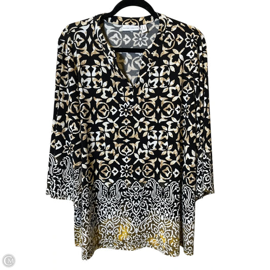 Top 3/4 Sleeve By Susan Graver In Multi-colored, Size: L
