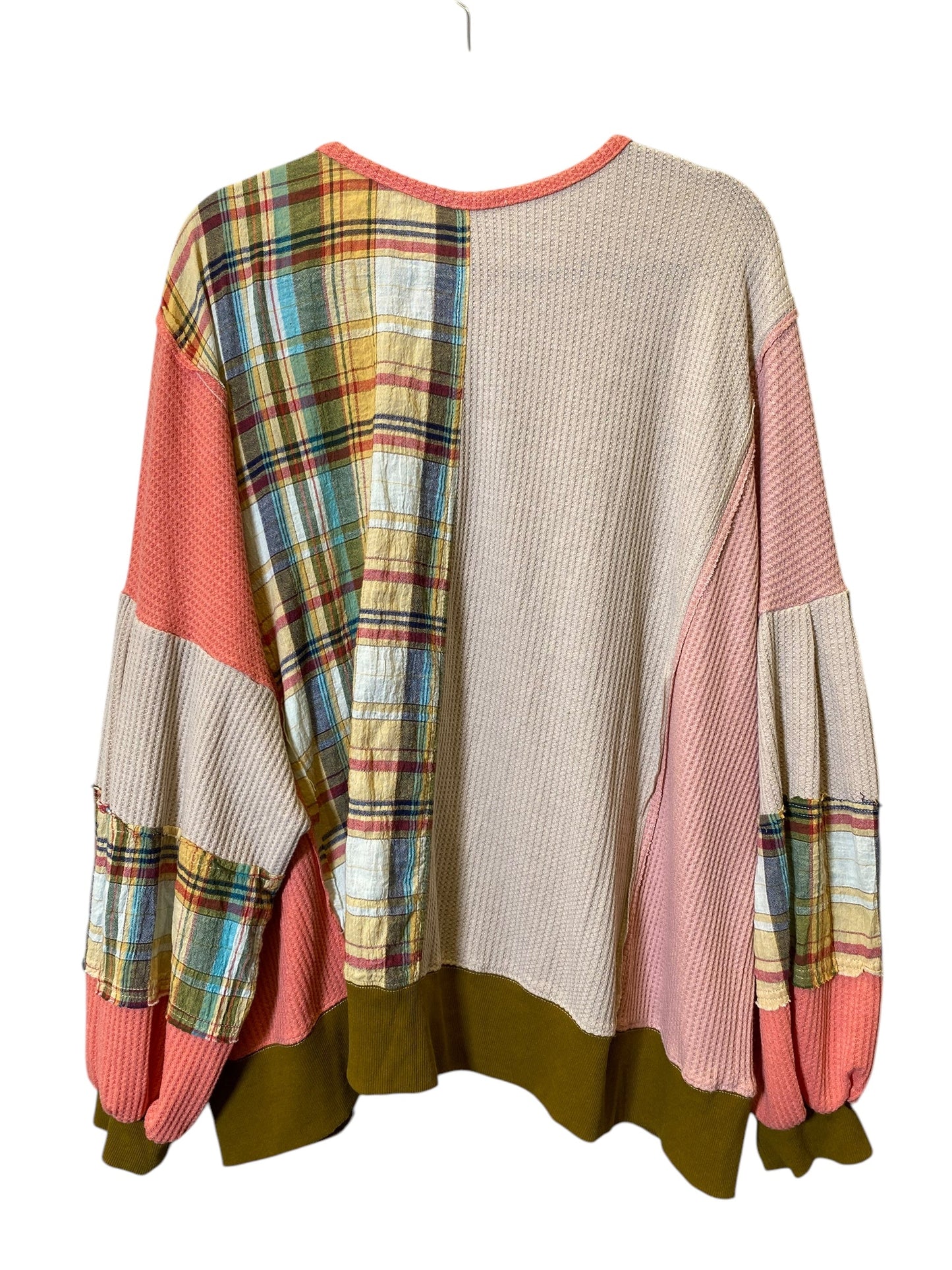 Top Long Sleeve By Easel In Orange & Tan, Size: 1x