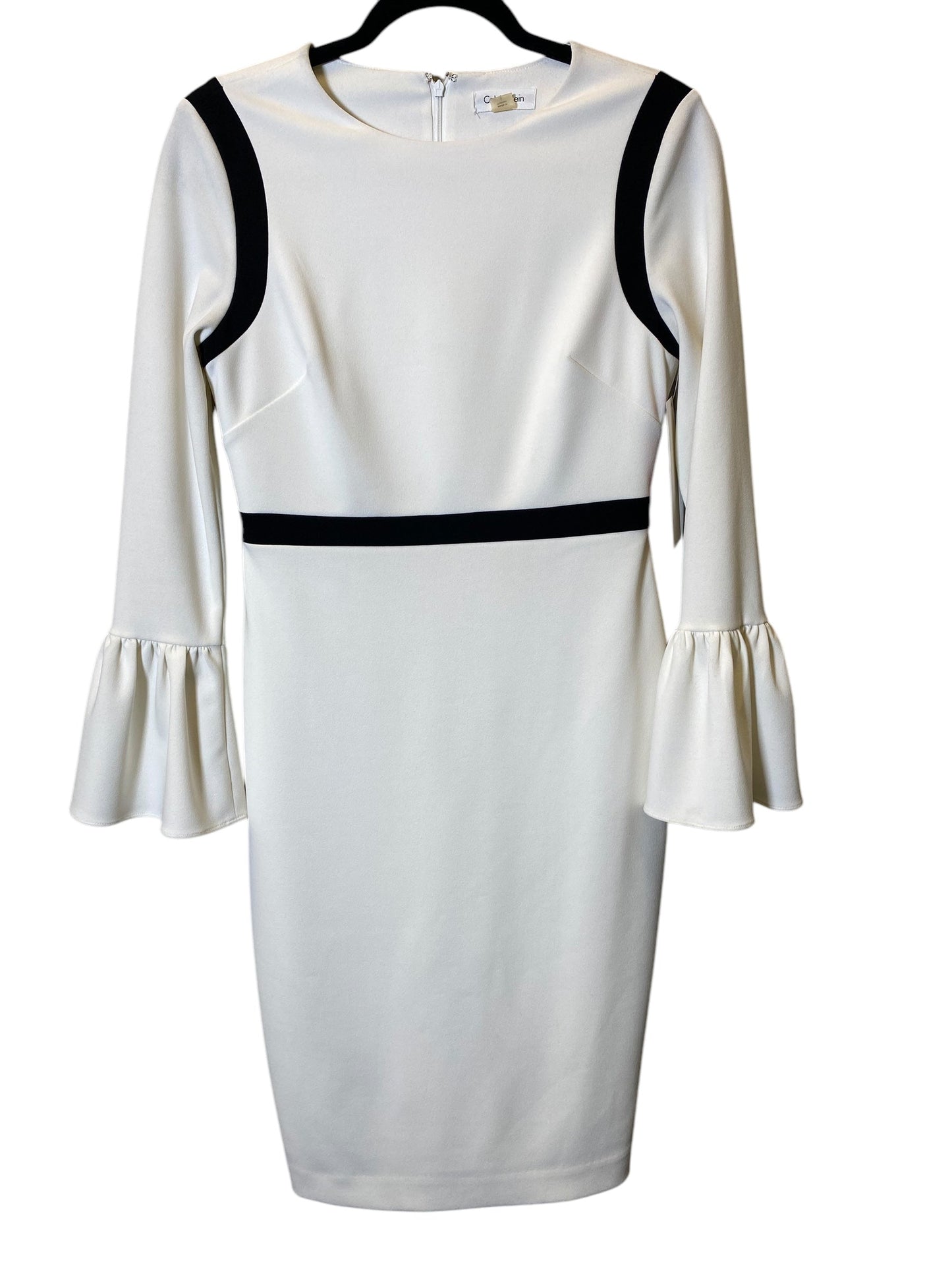 Dress Casual Midi By Calvin Klein In White, Size: S