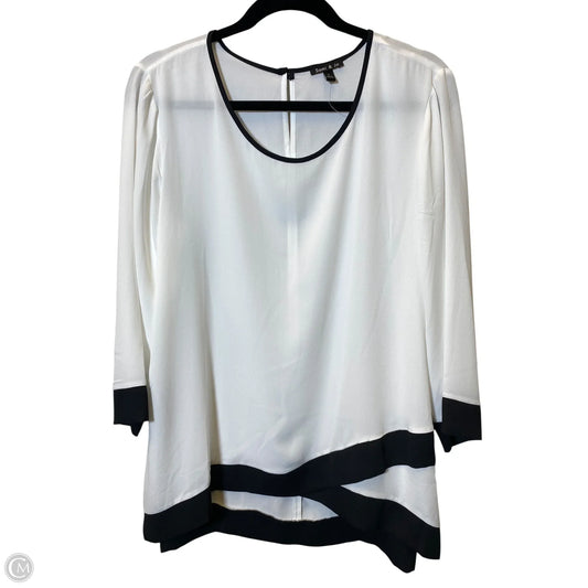 Top Long Sleeve By Sami & Jo In Black & White, Size: L