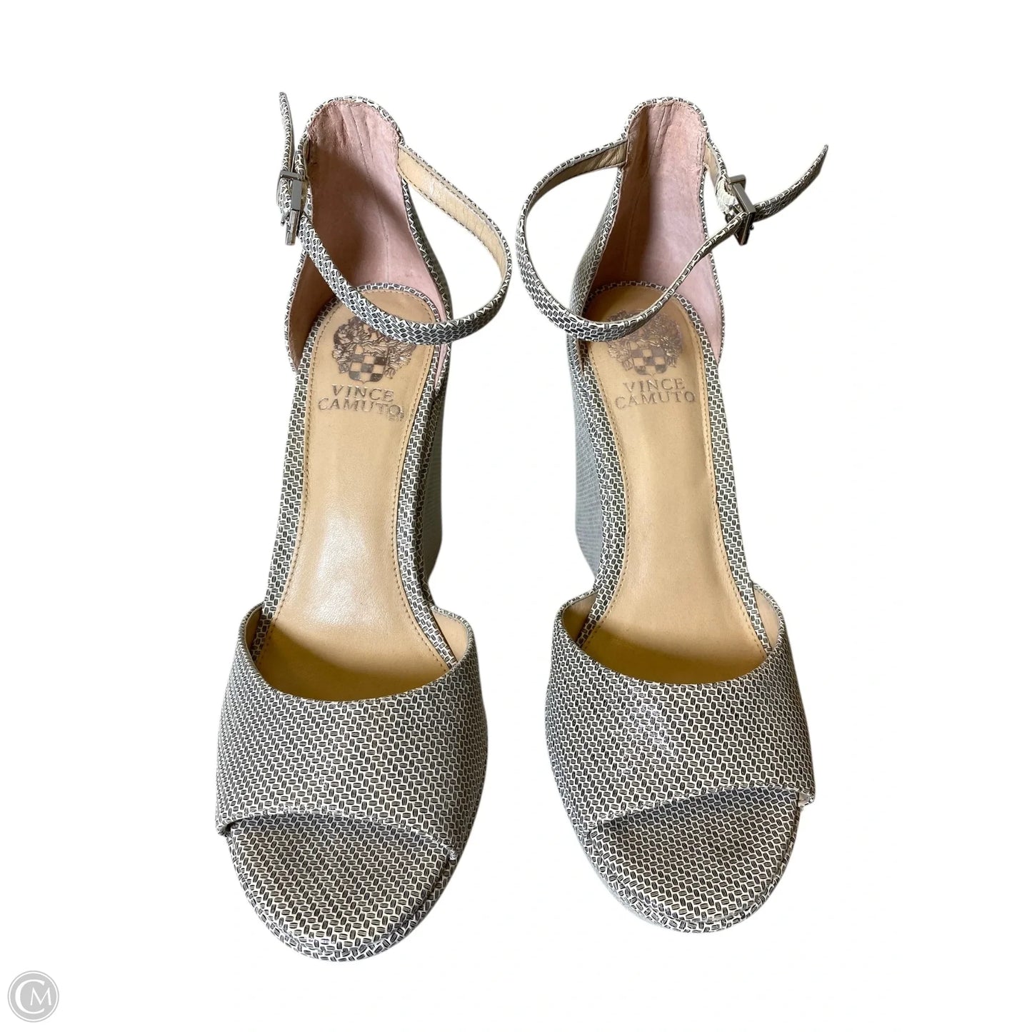 Shoes Heels Wedge By Vince Camuto In Black & Tan, Size: 9.5