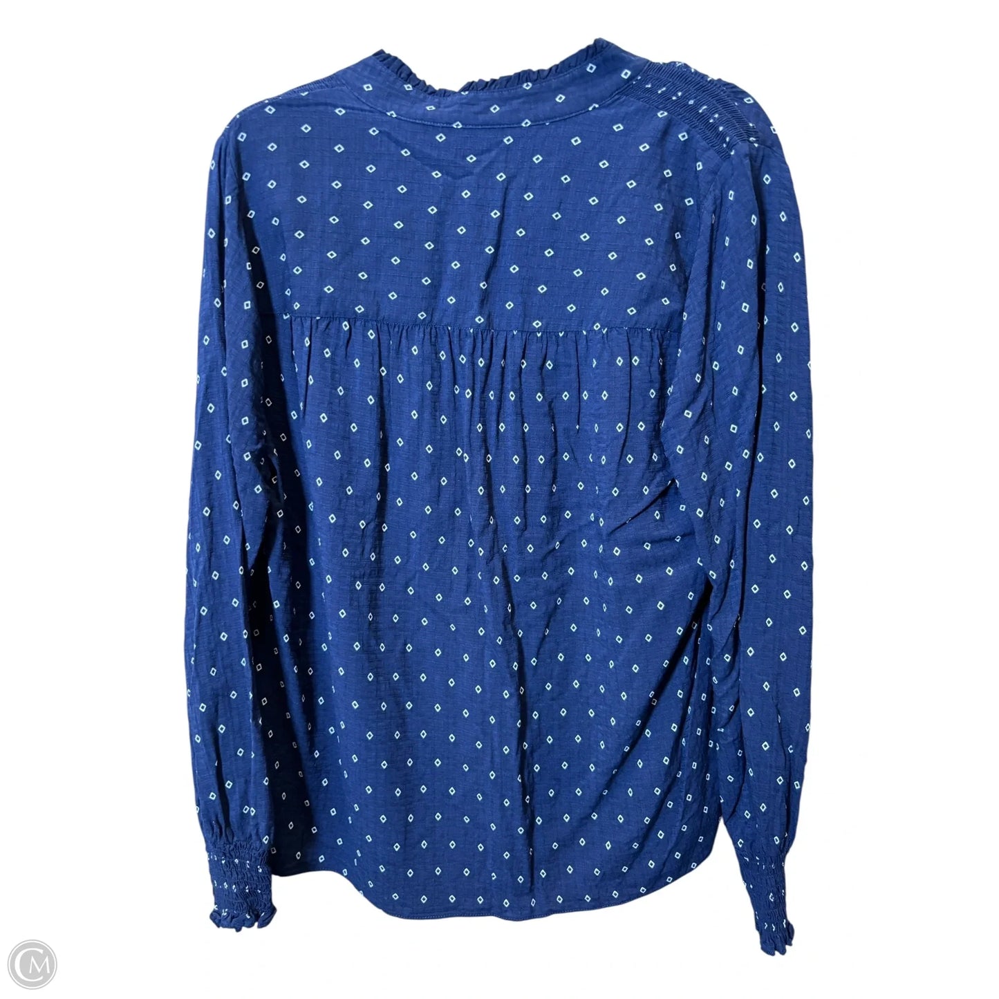 Top Long Sleeve By Lane Bryant In Blue & White, Size: Xl