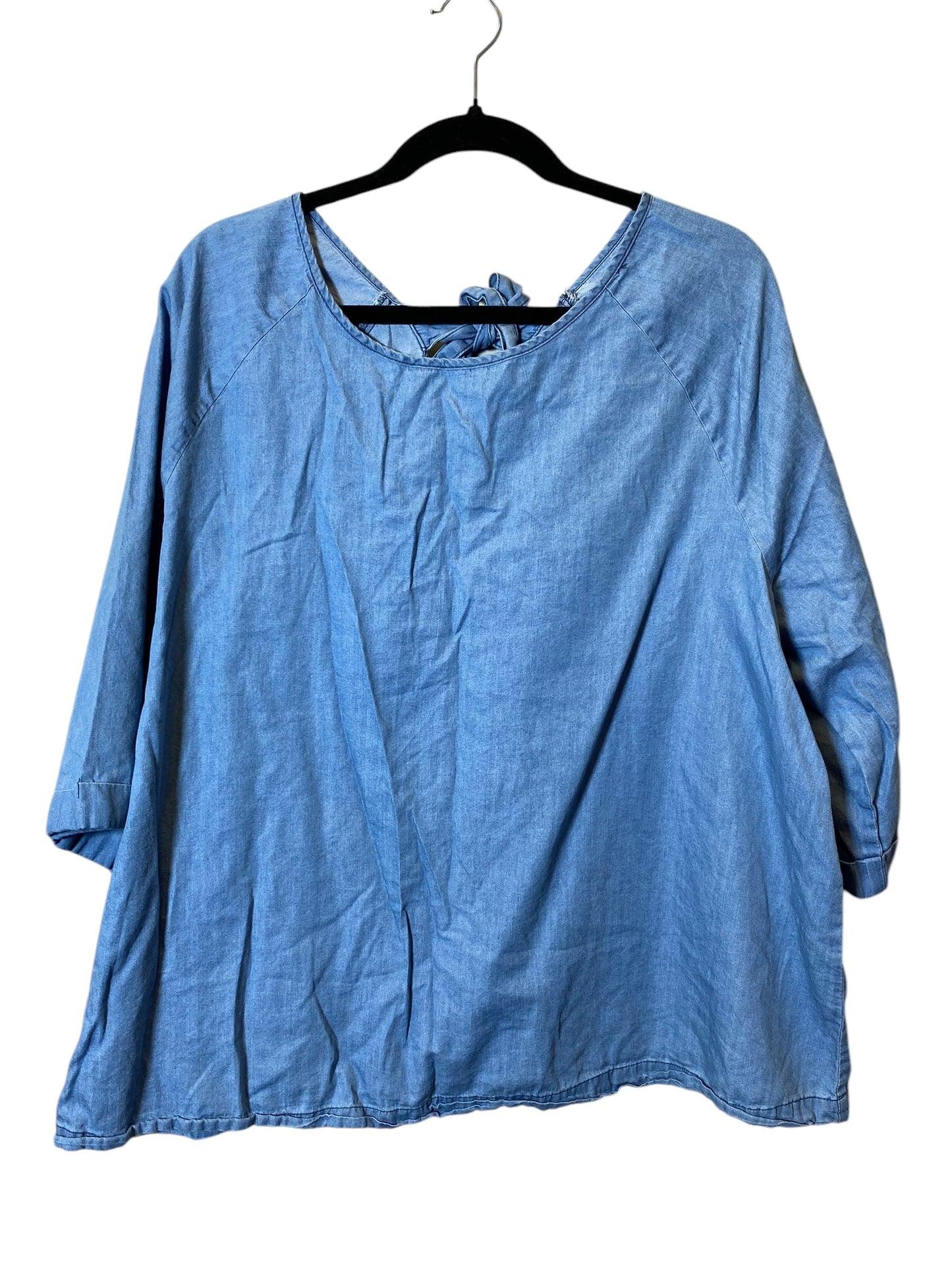 Top Long Sleeve By Lane Bryant In Blue Denim, Size: 3x