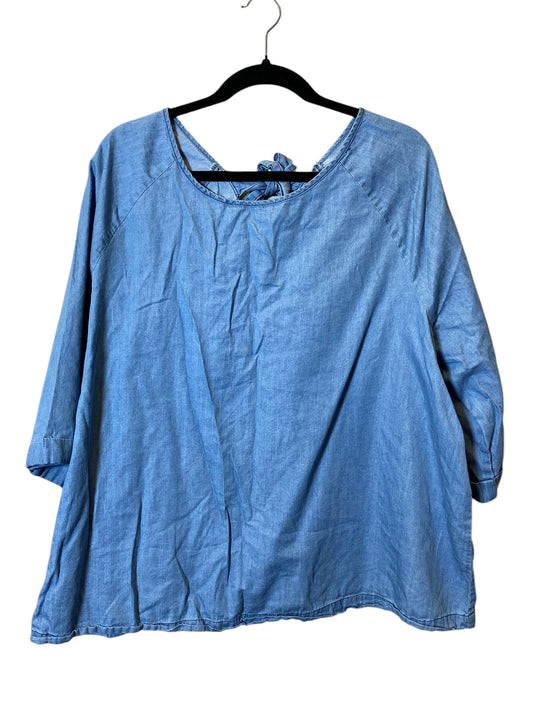 Top Long Sleeve By Lane Bryant In Blue Denim, Size: 3x