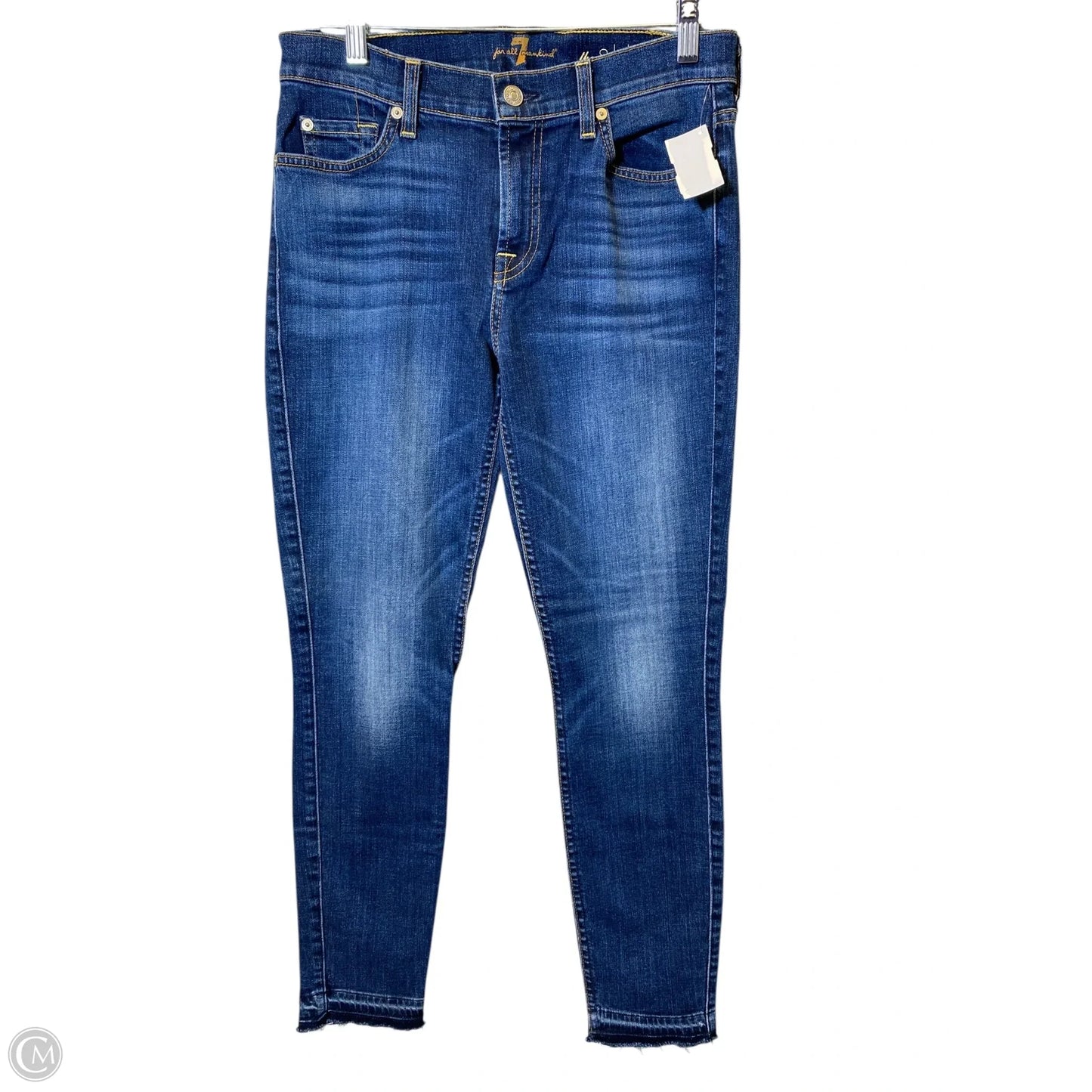 Jeans Skinny By 7 For All Mankind In Blue Denim, Size: 8
