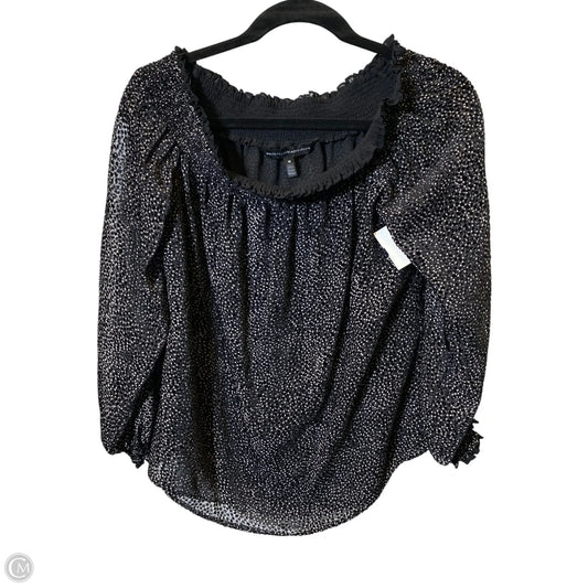 Top Long Sleeve By White House Black Market In Black & Tan, Size: M