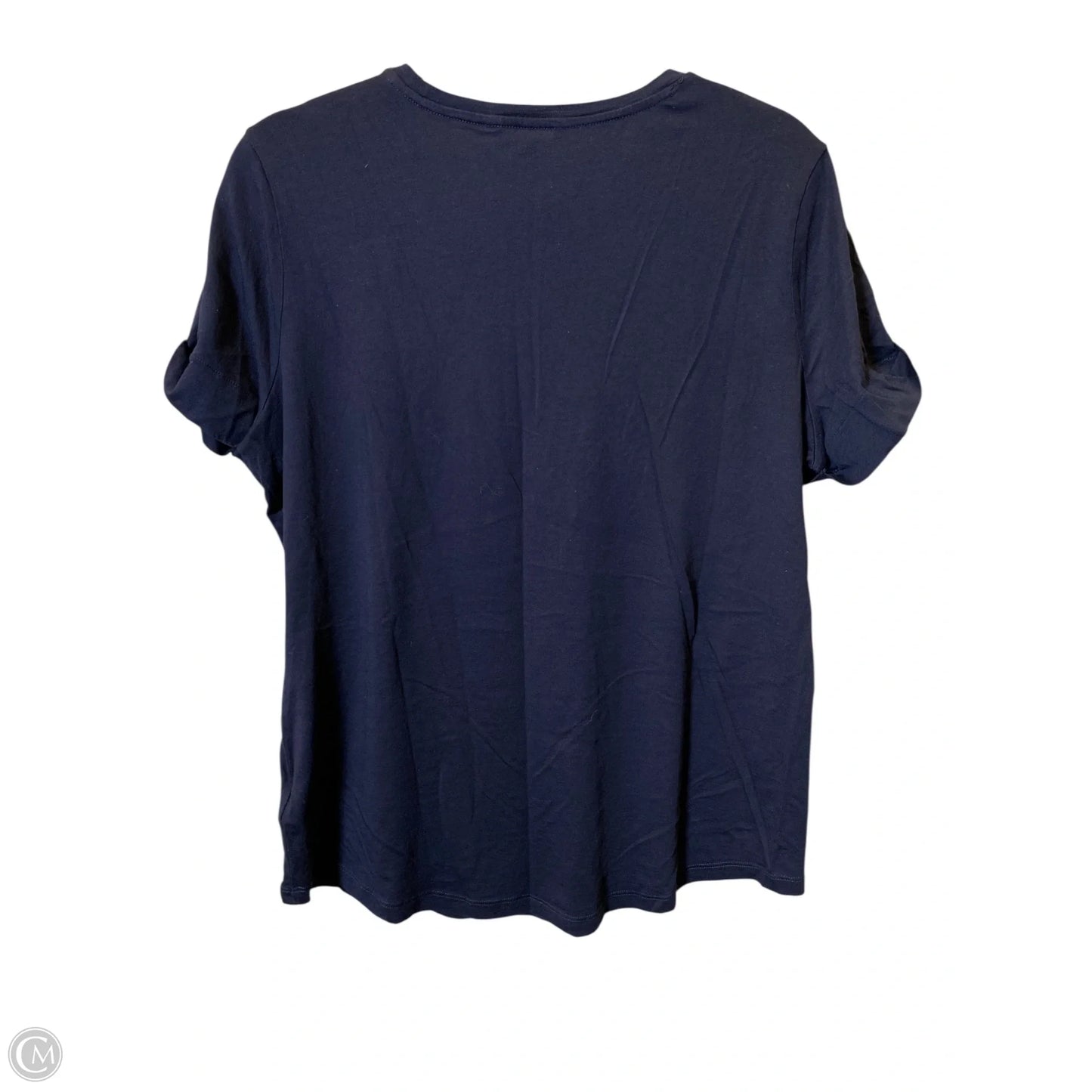 Top Short Sleeve By Lauren By Ralph Lauren In Navy, Size: Xl