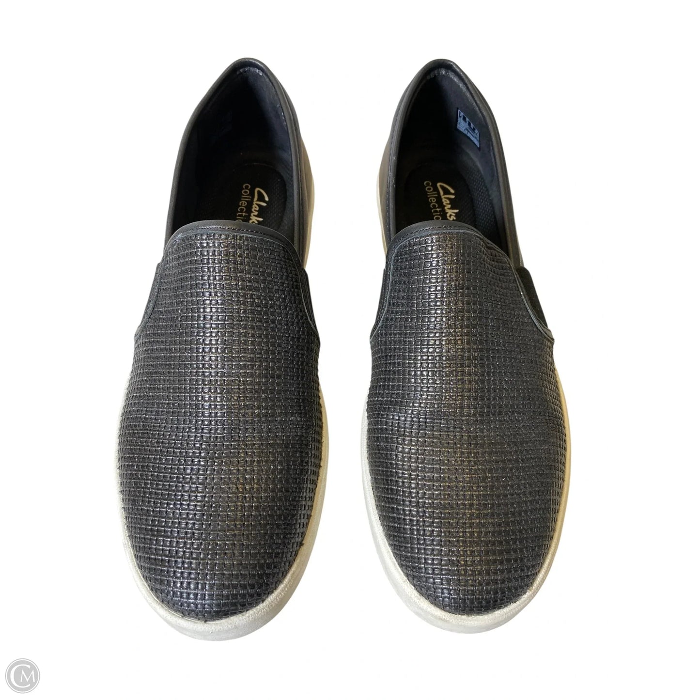 Shoes Flats By Clarks In Black & White, Size: 12