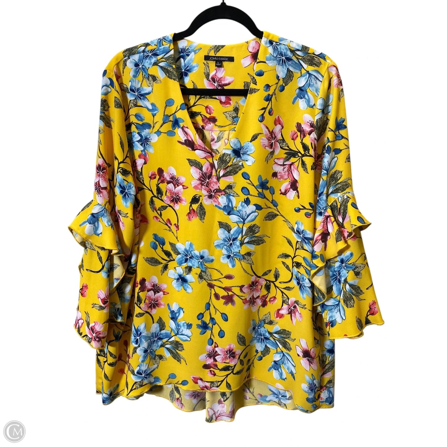 Top 3/4 Sleeve By John Mark In Floral Print, Size: L