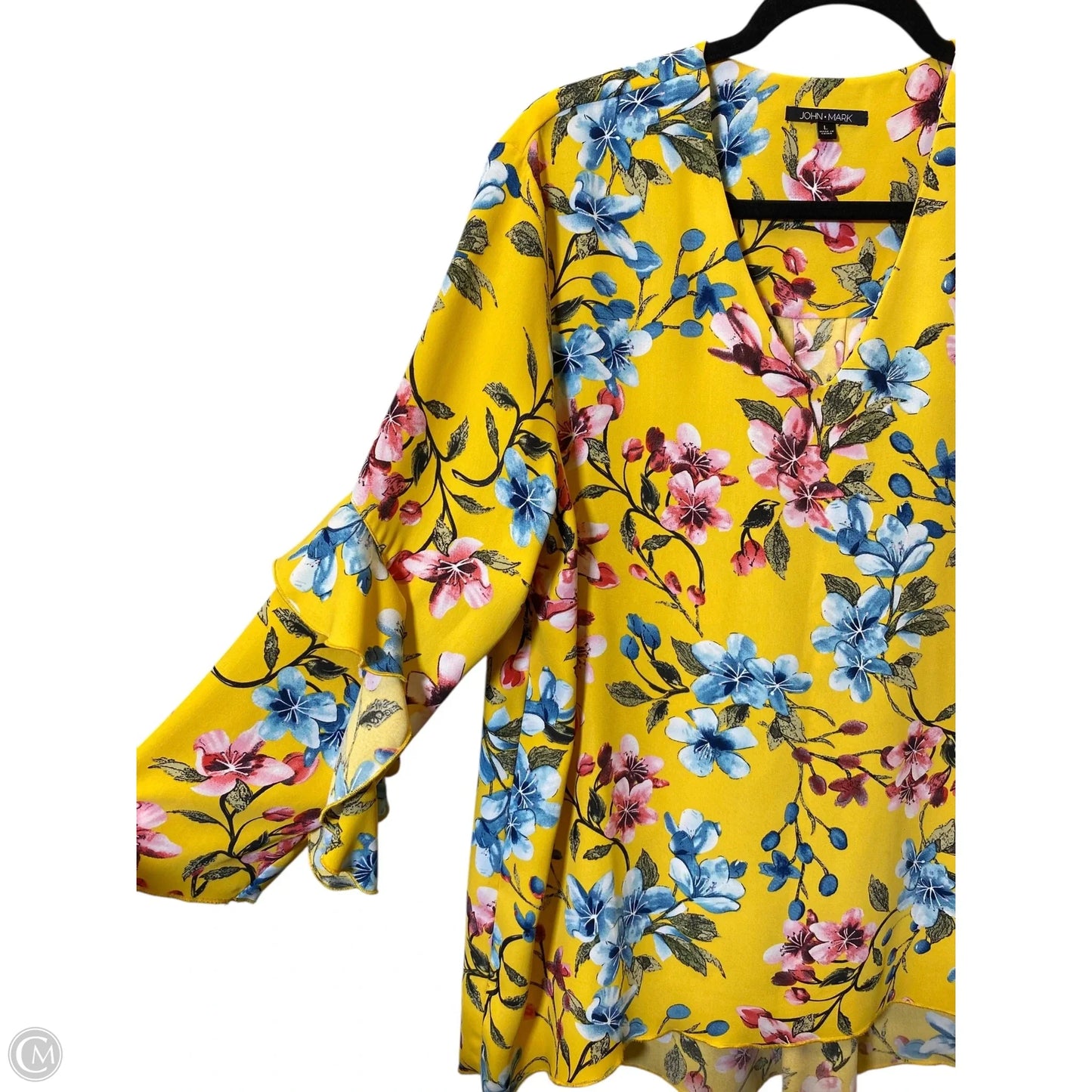 Top 3/4 Sleeve By John Mark In Floral Print, Size: L