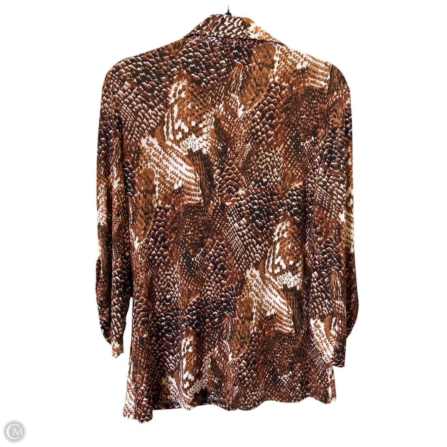 Top 3/4 Sleeve By Peck And Peck In Animal Print, Size: L