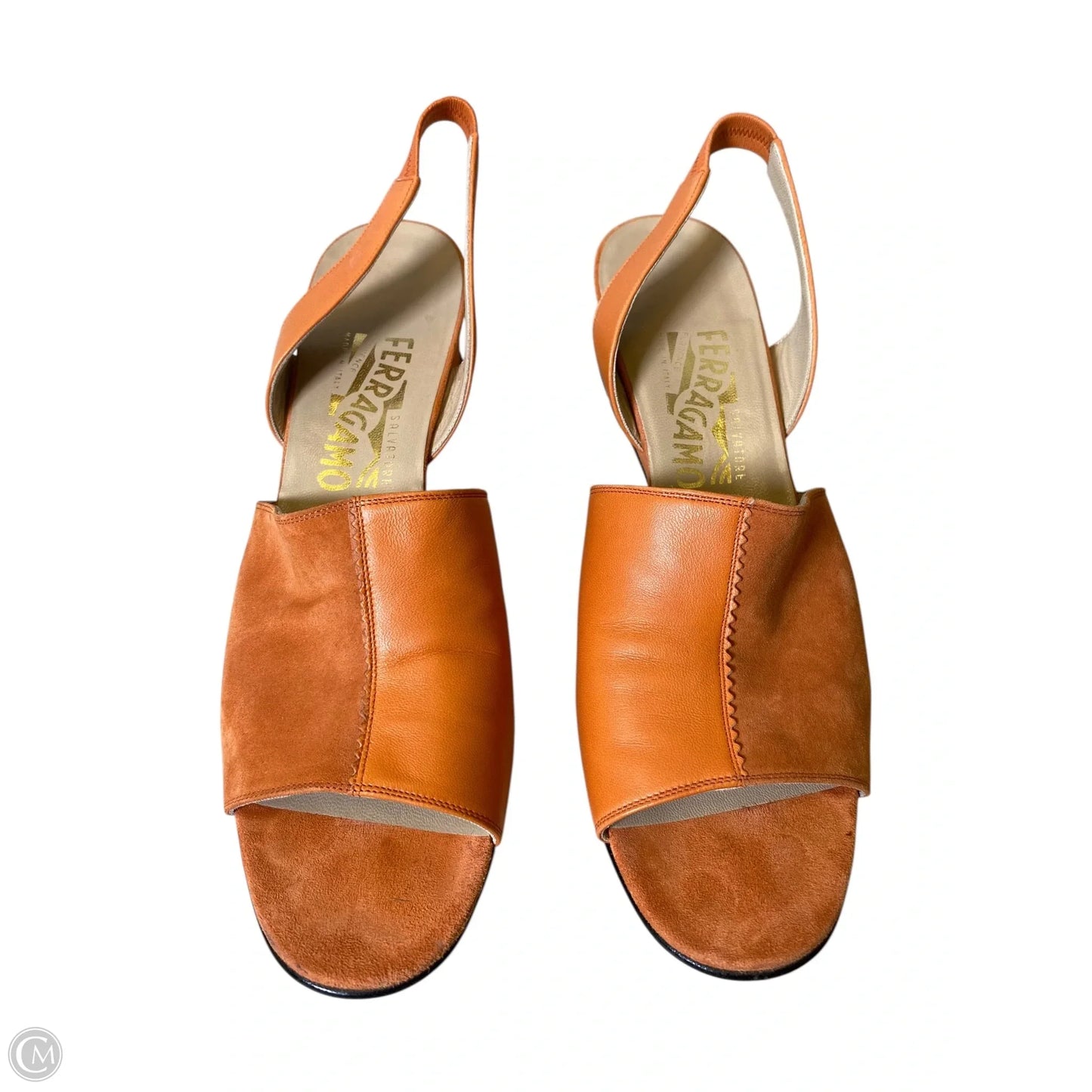 Shoes Luxury Designer By Ferragamo In Orange, Size: 10