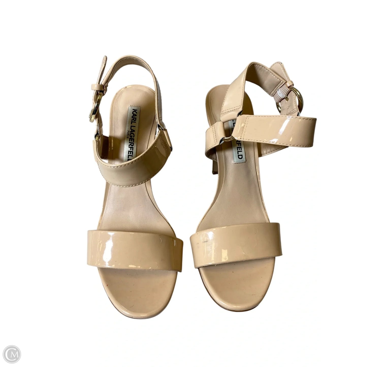Shoes Designer By Karl Lagerfeld In Beige, Size: 8