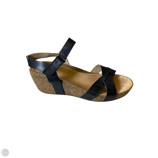 Shoes Heels Wedge By Clarks In Black & Brown, Size: 10