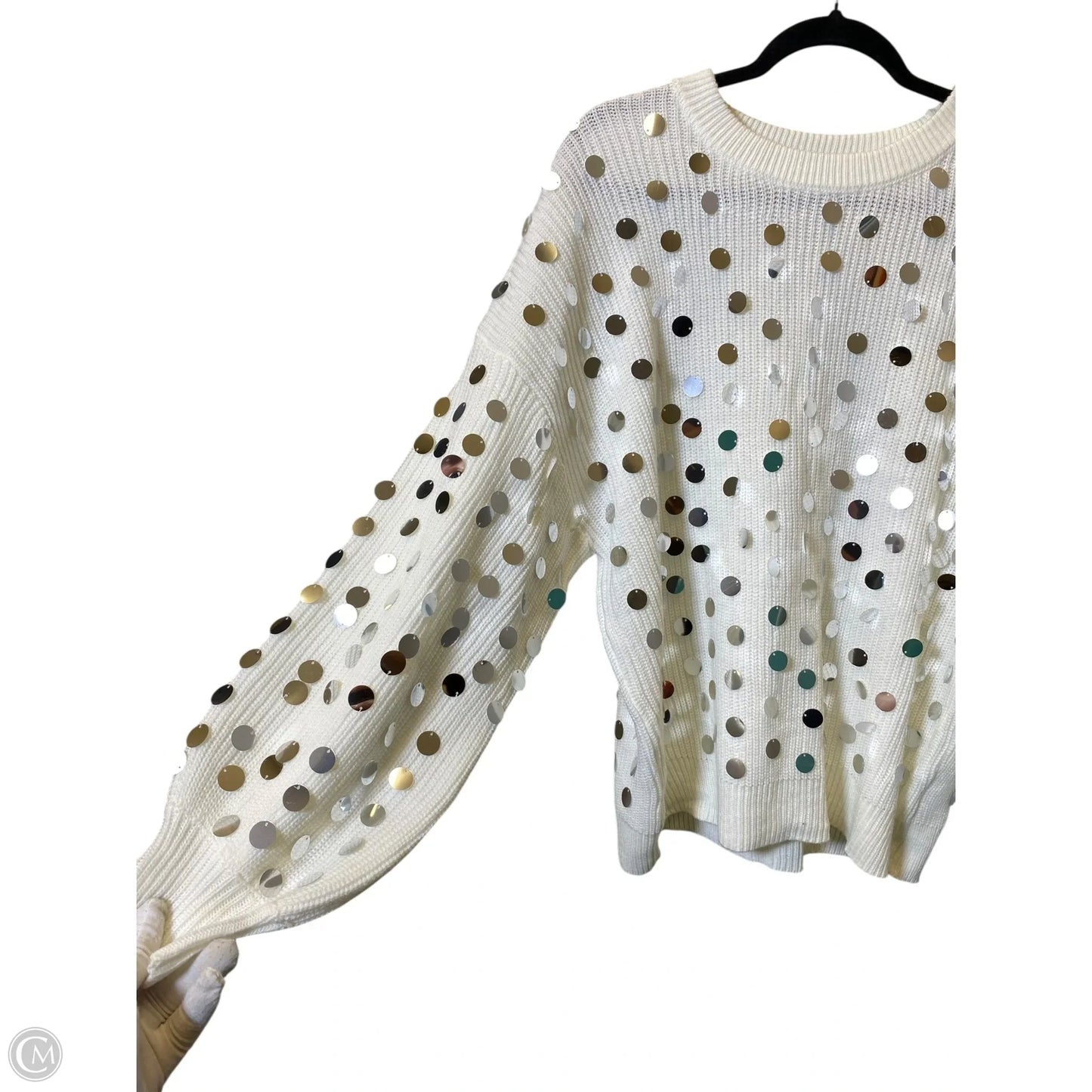 Sweater By Peach Love Cream California In White, Size: S