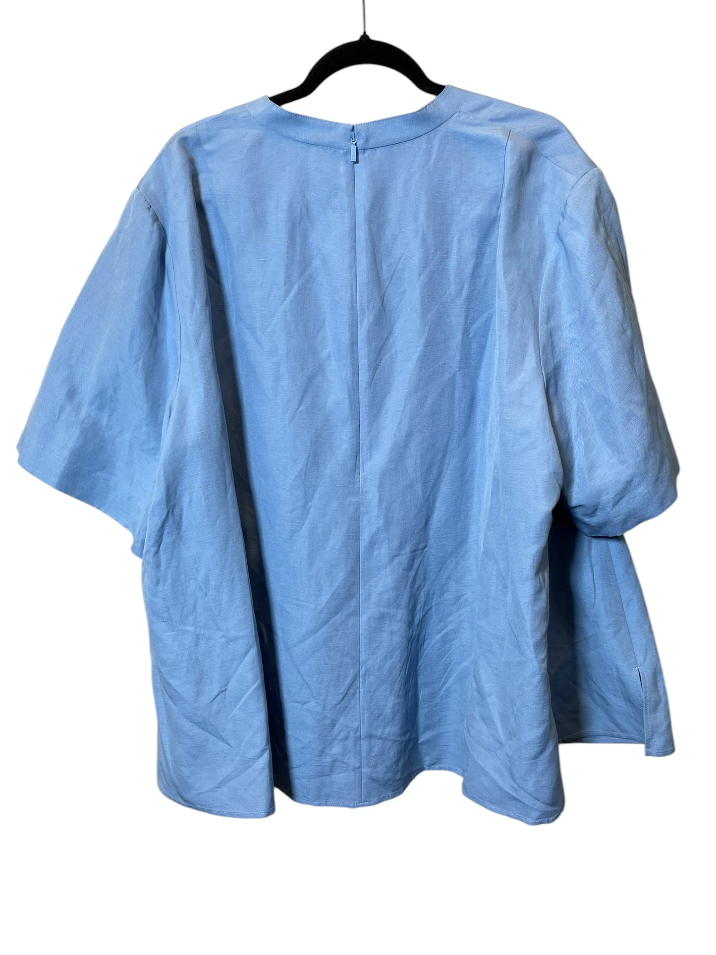 Top Short Sleeve By Lafayette 148 In Blue, Size: 3X