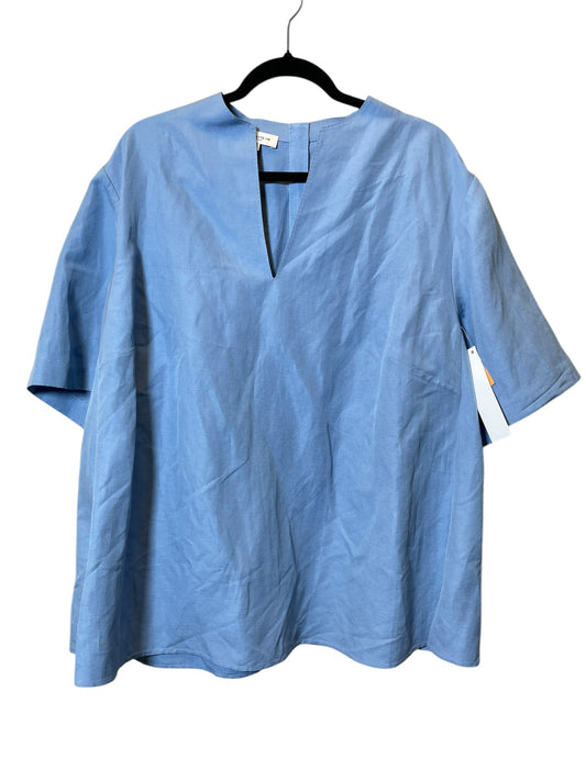 Top Short Sleeve By Lafayette 148 In Blue, Size: 3X