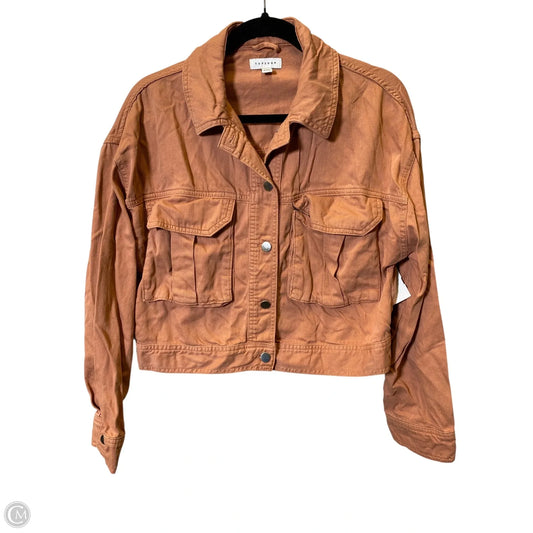 Jacket Denim By Top Shop In Peach, Size: M