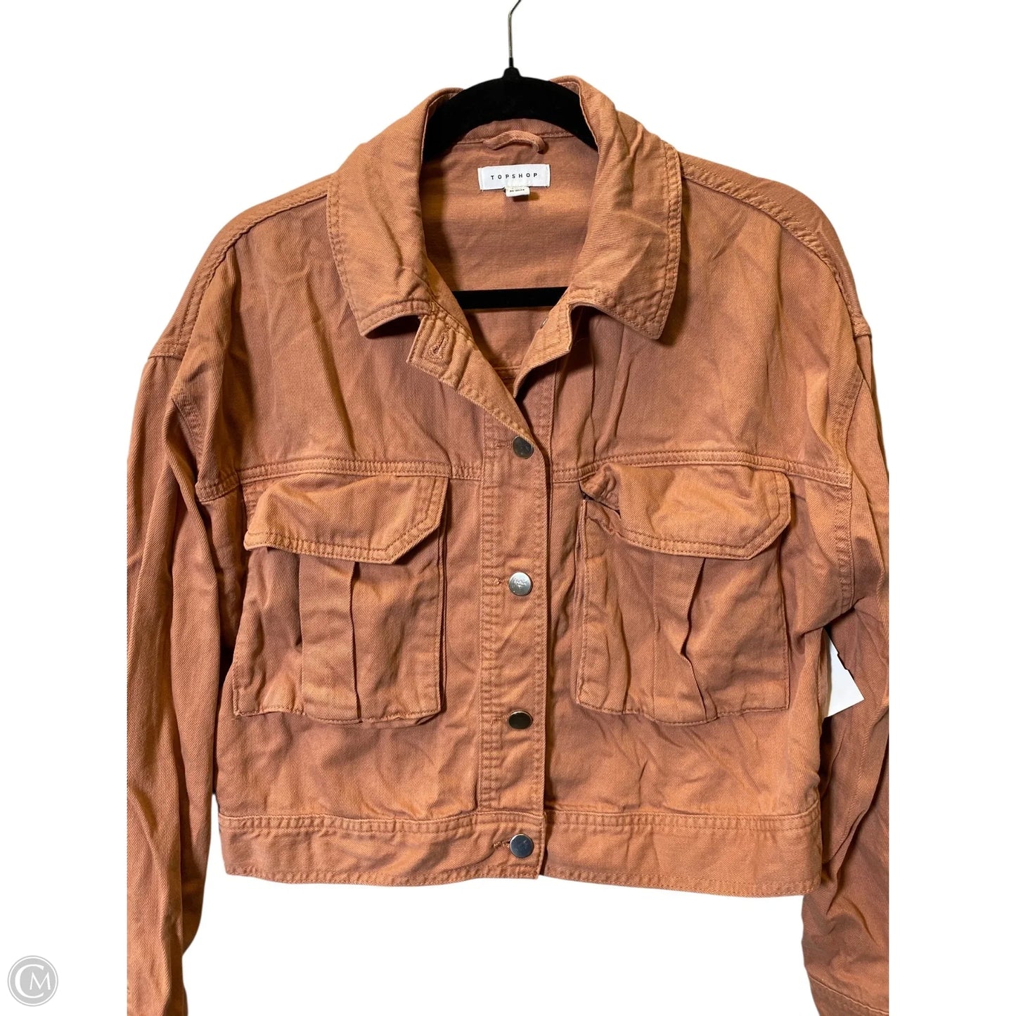 Jacket Denim By Top Shop In Peach, Size: M