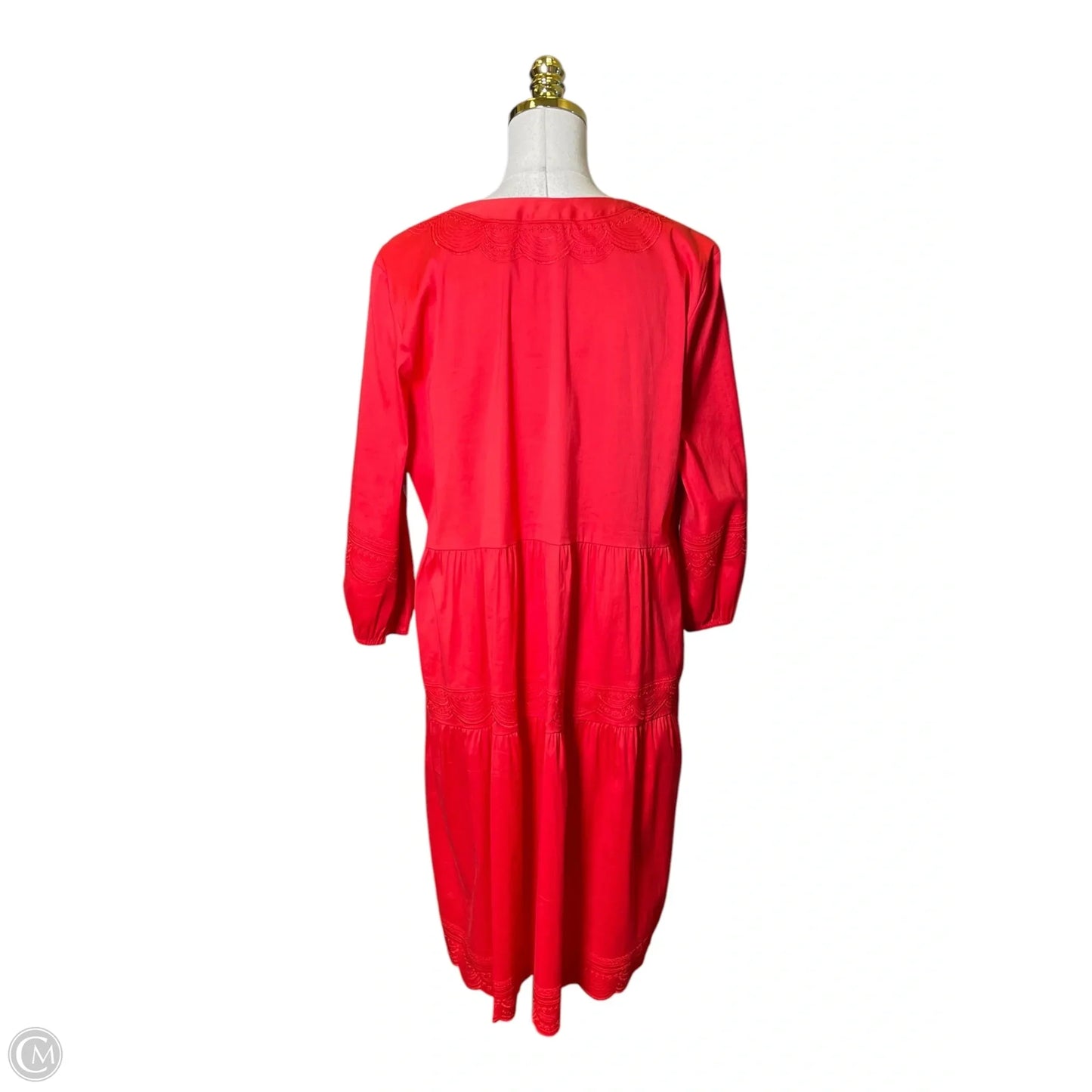 Dress Casual Midi By Chicos In Red, Size: L