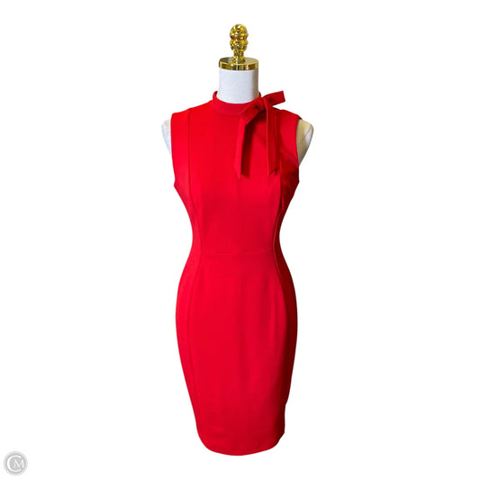Dress Casual Short By Calvin Klein In Red, Size: S