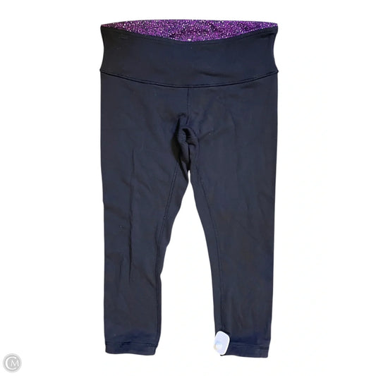 Athletic Capris By Lululemon In Black & Purple, Size: M