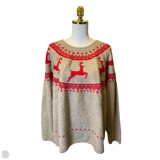 Sweater By Vince Camuto In Brown & Red, Size: 2x