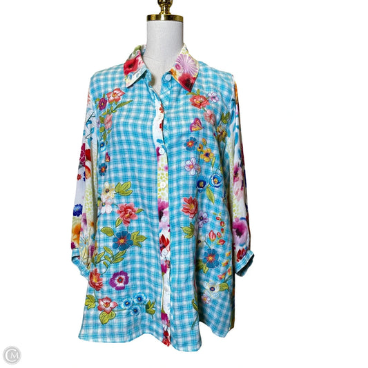 Top Long Sleeve By John Mark In Multi-colored, Size: 1x
