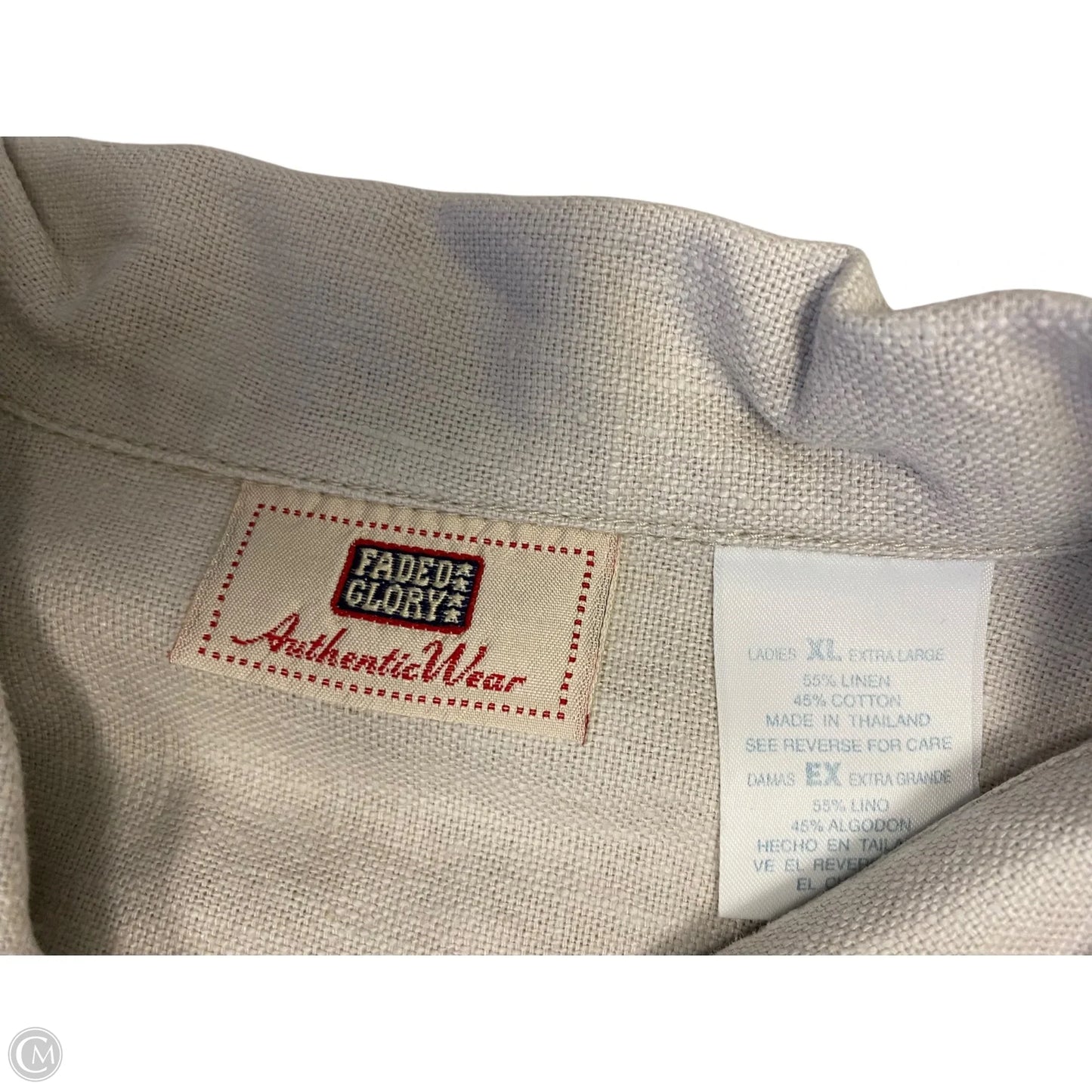 Jacket Denim By Faded Glory In Beige, Size: Xl