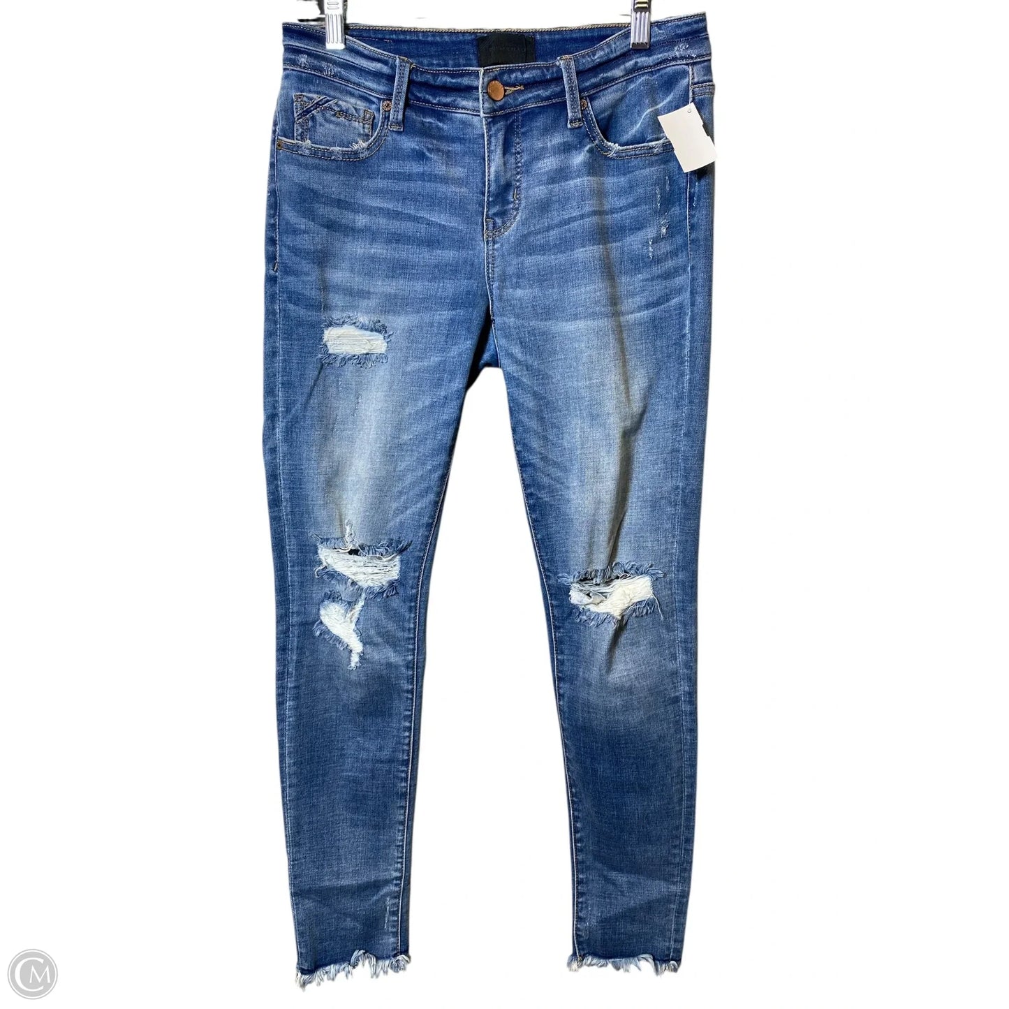 Jeans Skinny By Buckle Black In Blue Denim, Size: 4