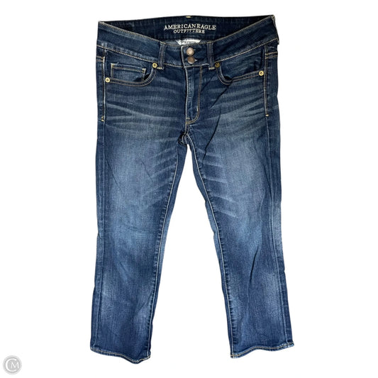Jeans Cropped By American Eagle In Blue Denim, Size: 6