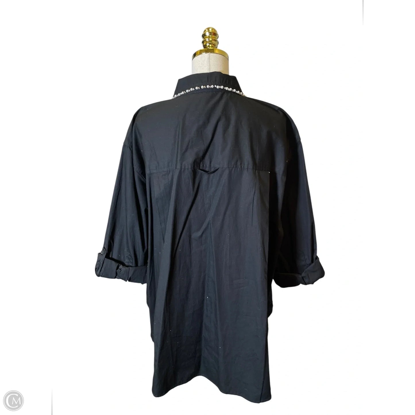 Top Long Sleeve By Gloria Vanderbilt In Black, Size: 1x