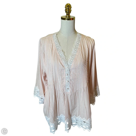 Top 3/4 Sleeve By Catherine Malandrino In Striped Pattern, Size: 1x