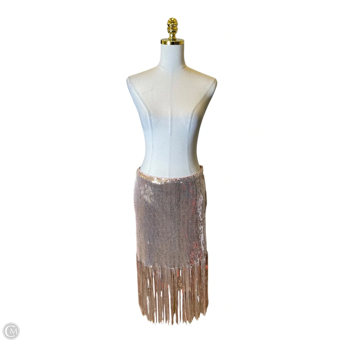 Skirt Midi By Clothes Mentor In Rose Gold, Size: L