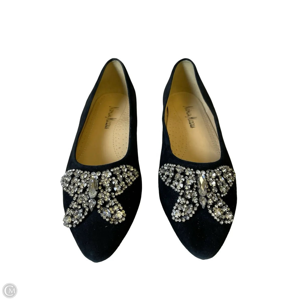 Shoes Designer By Neiman Marcus In Black & Silver, Size: 5.5
