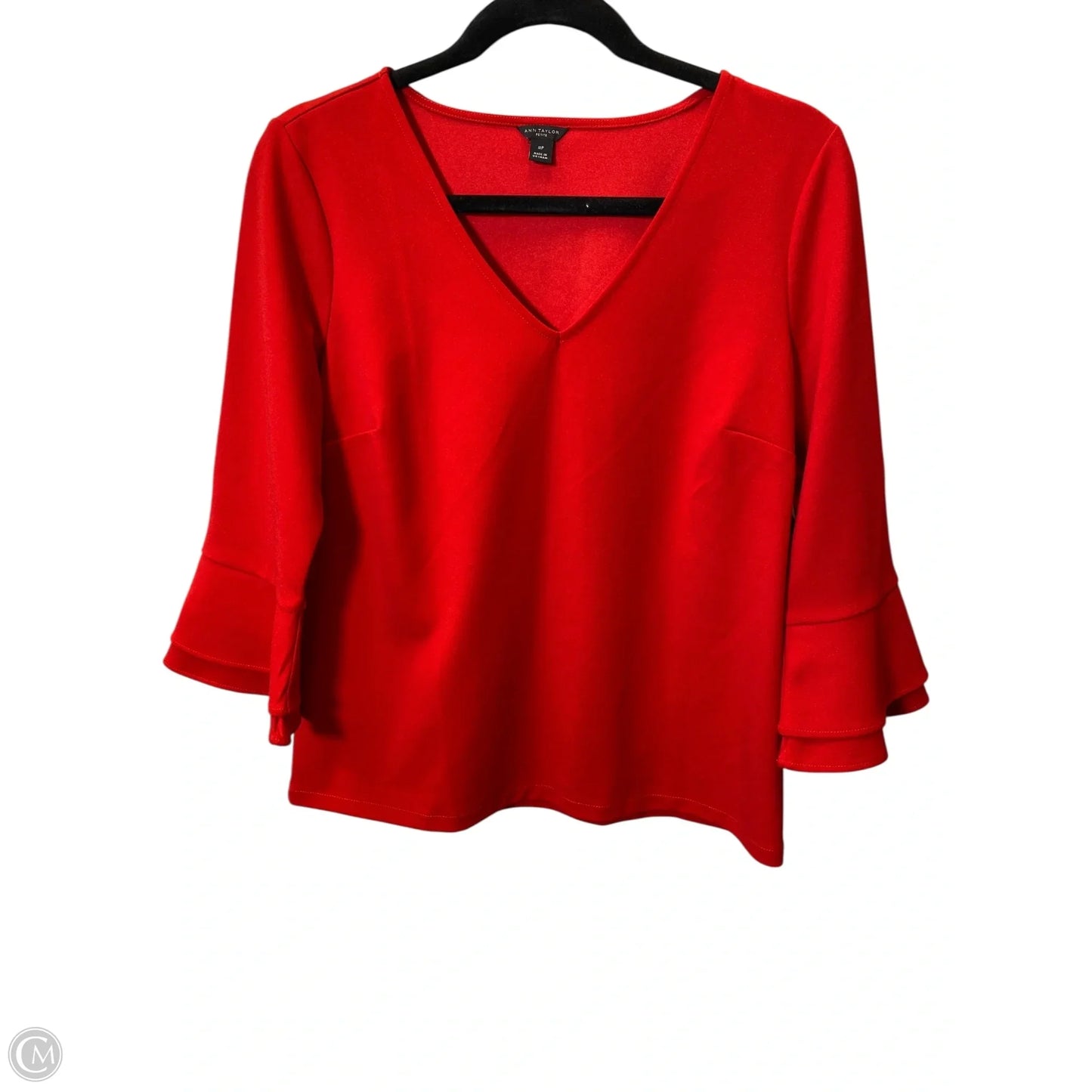 Top Long Sleeve By Ann Taylor In Red, Size: M