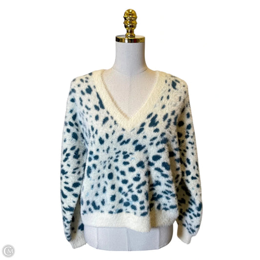 Sweater By Loft In Blue & Cream, Size: S