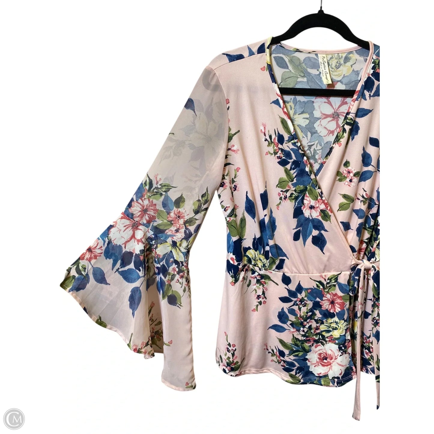 Top Long Sleeve By Perseption Concept In Floral Print, Size: M