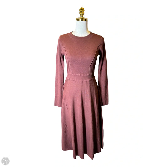 Dress Casual Midi By Flying Tomato In Brown, Size: L
