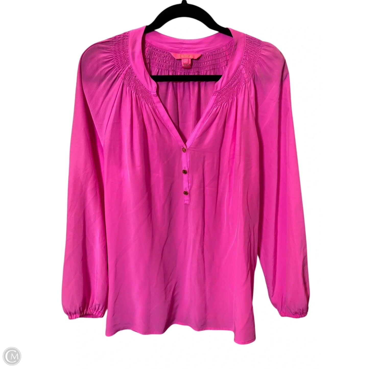Top Long Sleeve Designer By Lilly Pulitzer In Pink, Size: L