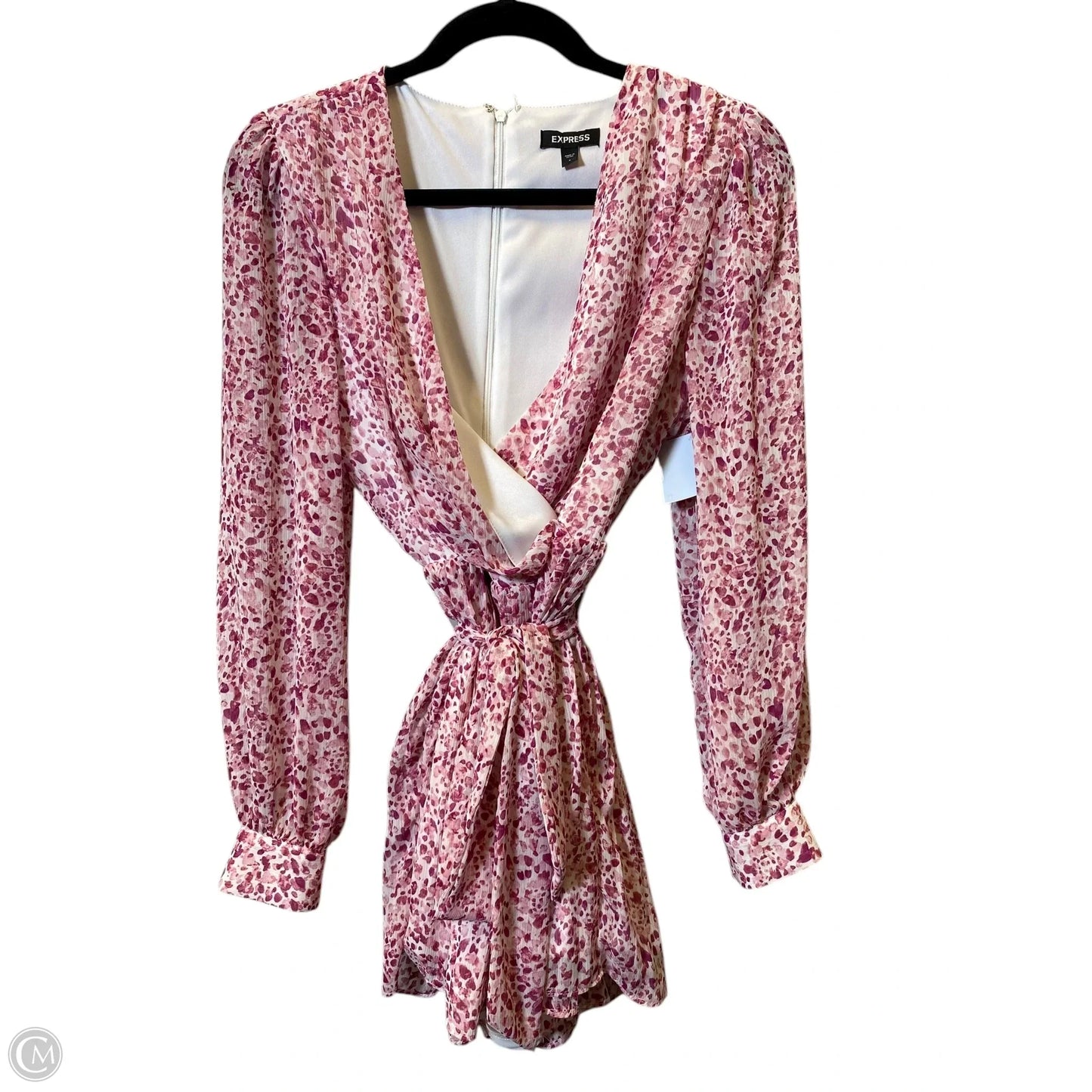 Romper By Express In Pink & White, Size: S