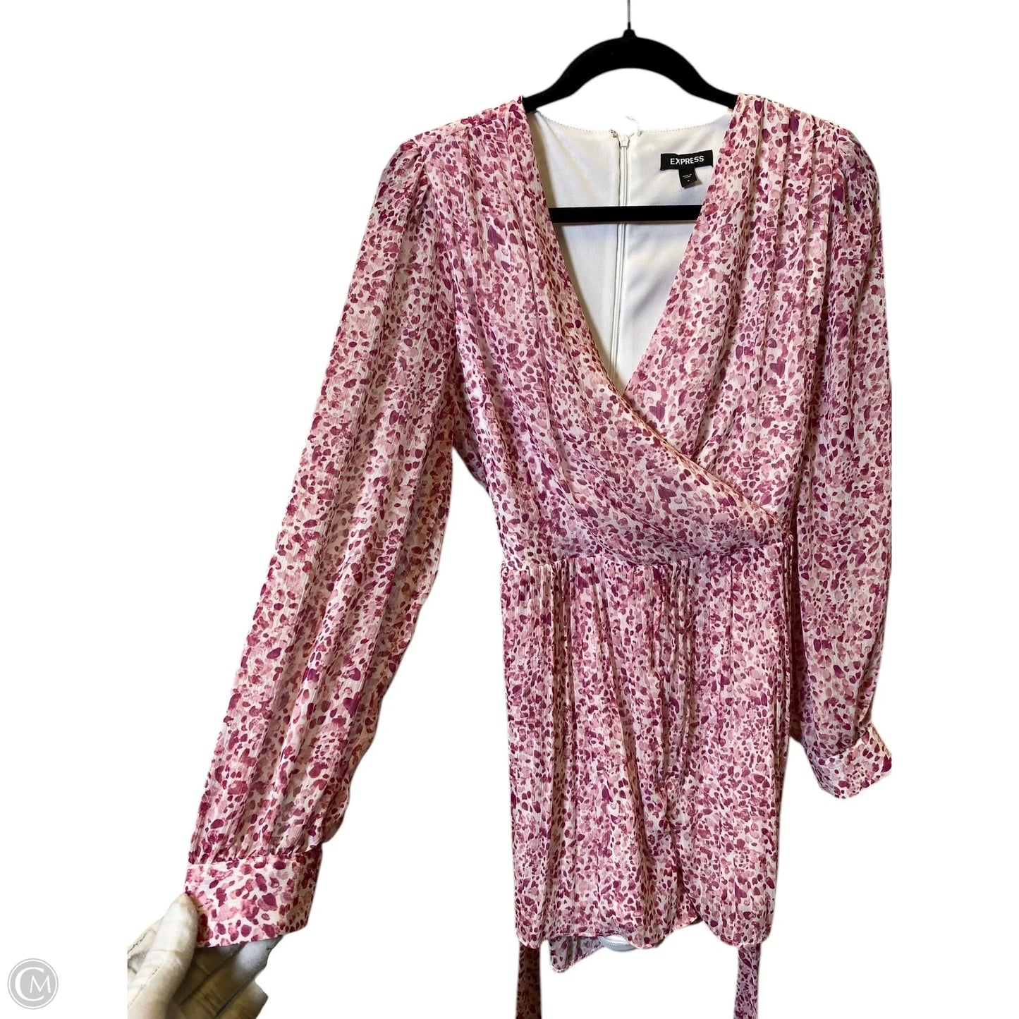 Romper By Express In Pink & White, Size: S