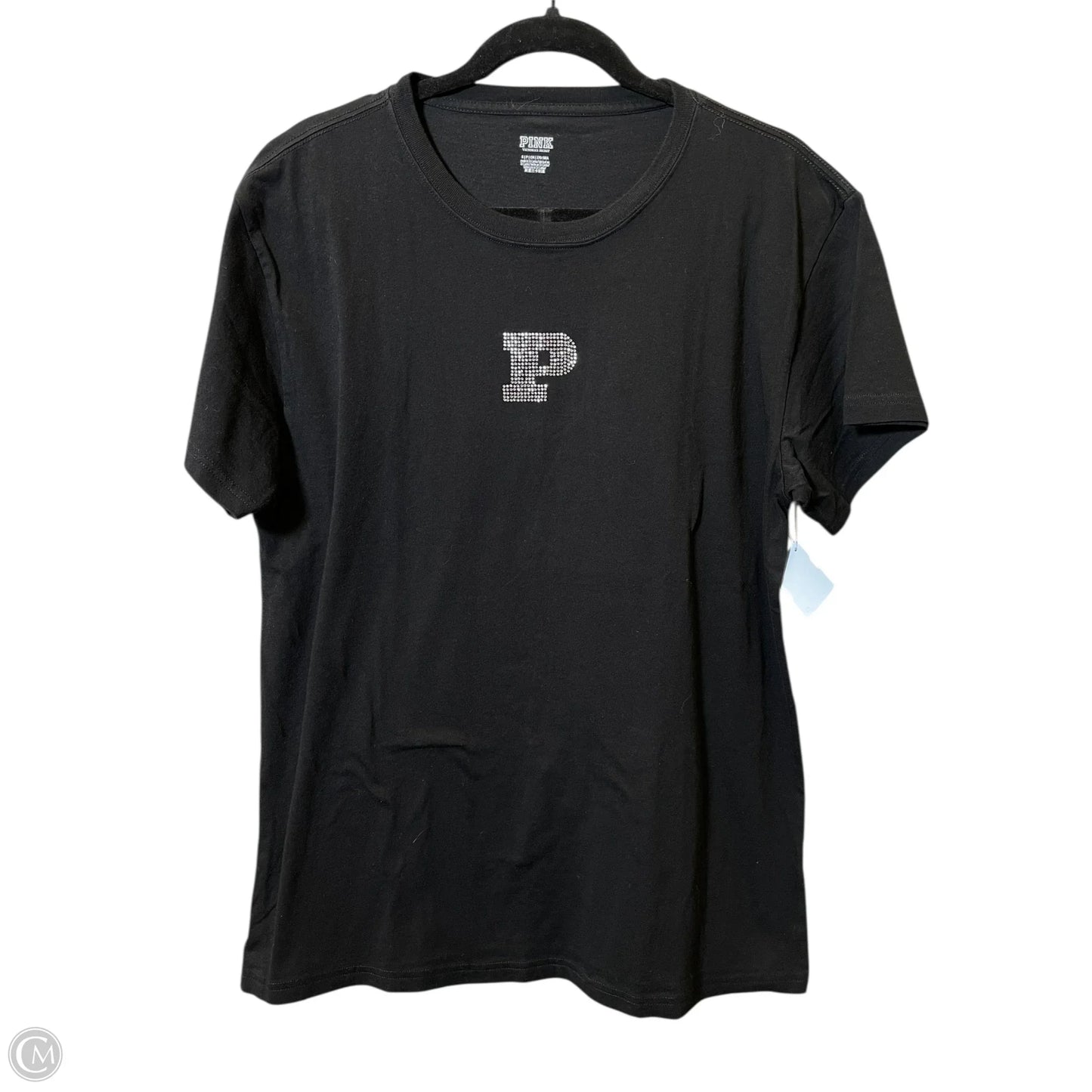 Top Short Sleeve By Pink In Black, Size: S