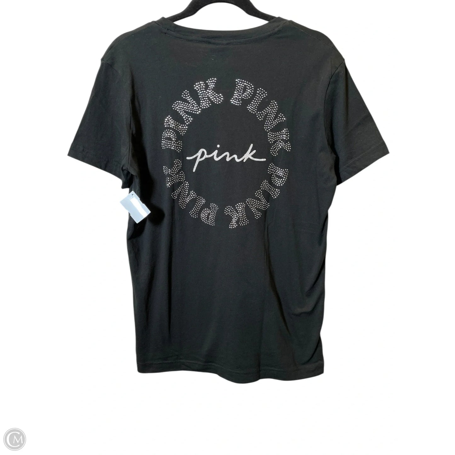 Top Short Sleeve By Pink In Black, Size: M