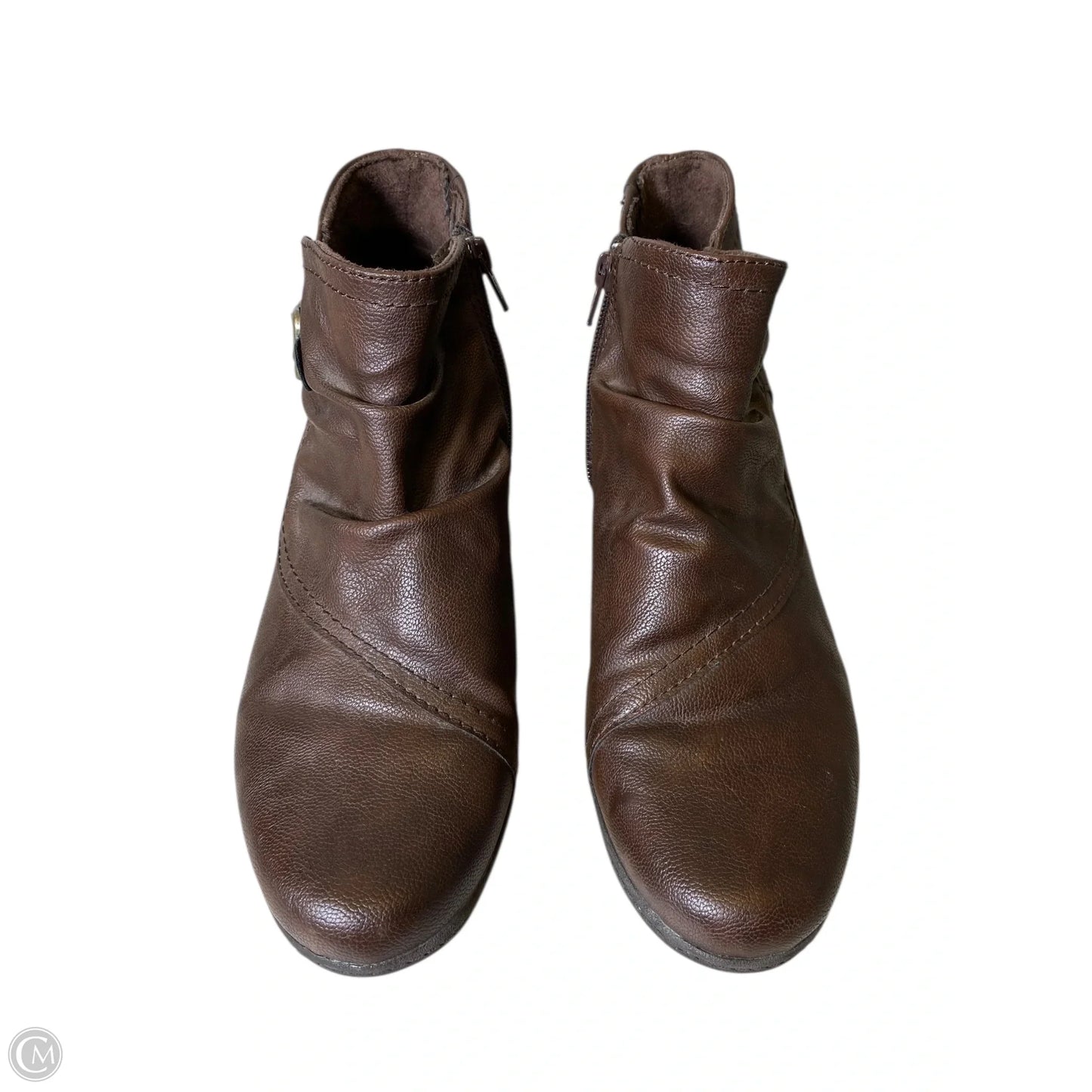 Boots Ankle Heels By Earth Origins In Brown, Size: 9.5