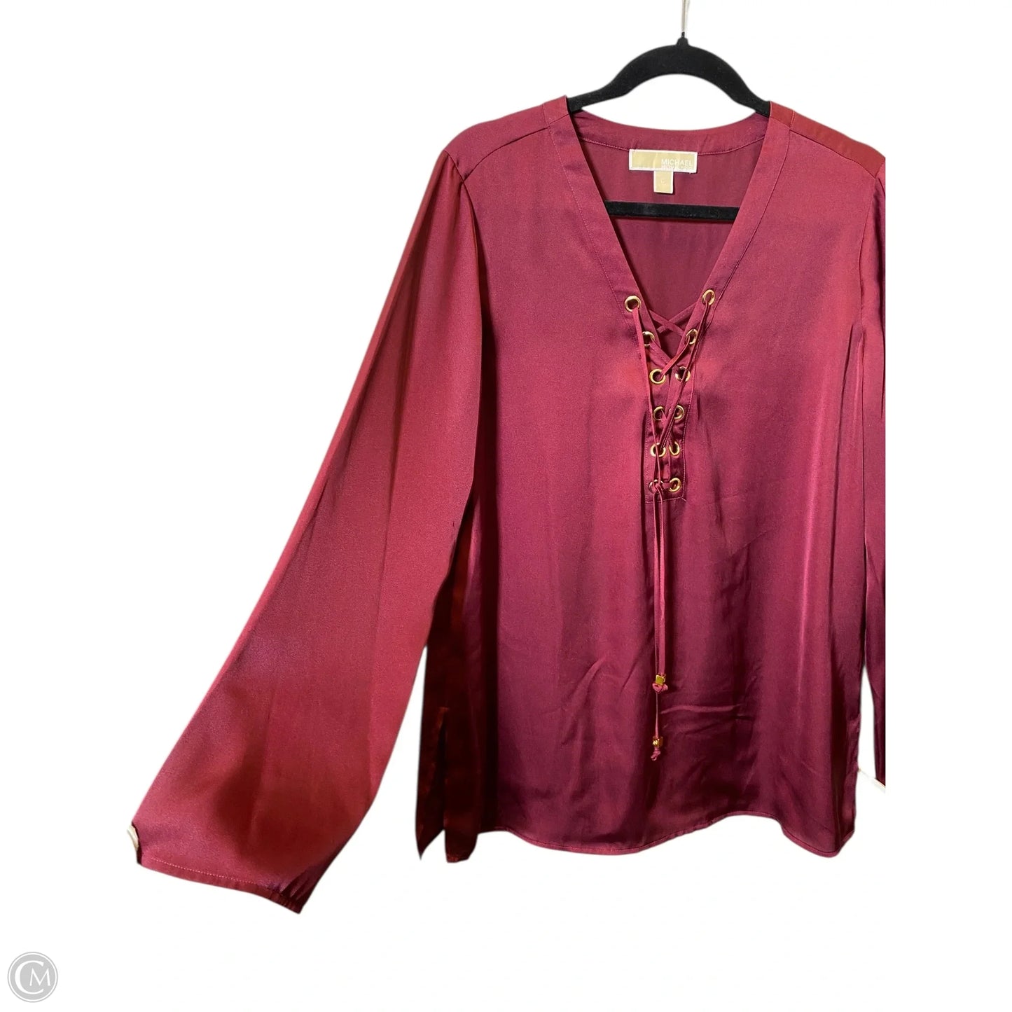 Top Long Sleeve Designer By Michael Kors In Maroon, Size: L