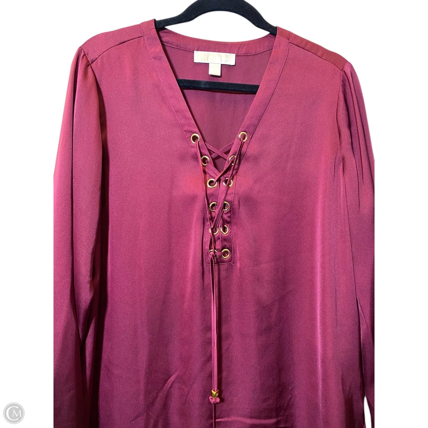 Top Long Sleeve Designer By Michael Kors In Maroon, Size: L