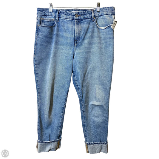 Jeans Straight By Good American In Blue Denim, Size: 14